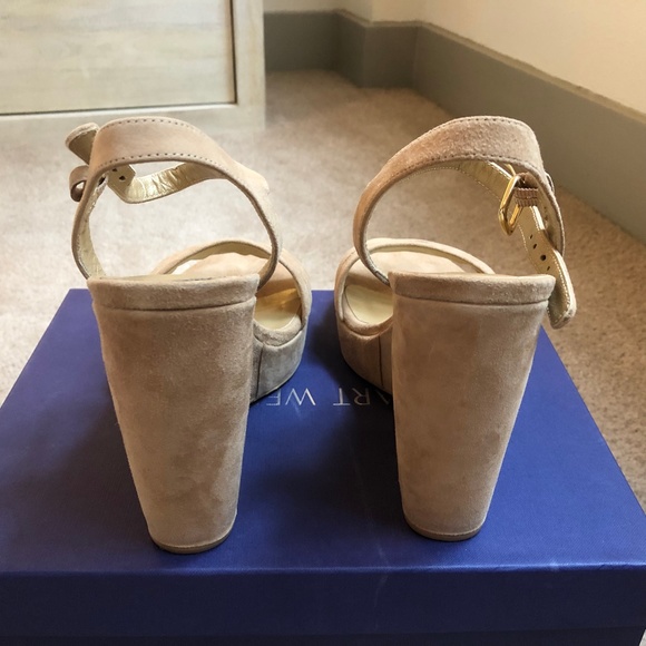 Stuart Weitzman Suede Wedge Sandals - Picture 7 of 13
